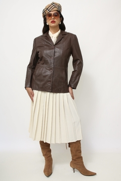 Blazer couro marrom vintage na internet