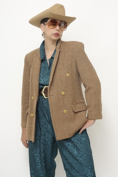 Blazer xadrez marrom classico - Capichó Brechó