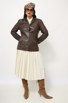 Blazer couro marrom vintage - comprar online