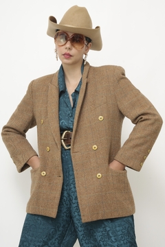 Blazer xadrez marrom classico - Capichó Brechó