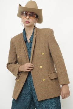Blazer xadrez marrom classico - comprar online