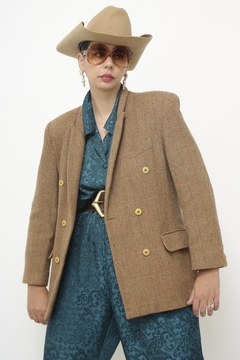 Blazer xadrez marrom classico - Capichó Brechó