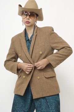 Blazer xadrez marrom classico - loja online
