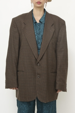 Blazer xadrez marrom renner vintage - comprar online