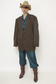 Blazer xadrez marrom renner vintage na internet