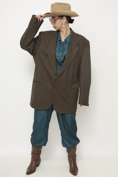 Blazer xadrez marrom renner vintage na internet
