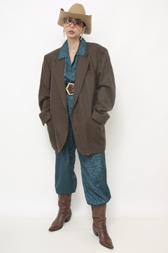 Blazer xadrez marrom renner vintage - comprar online