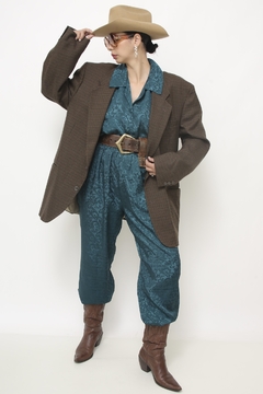 Blazer xadrez marrom renner vintage - loja online