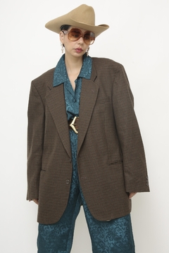 Blazer xadrez marrom renner vintage - Capichó Brechó