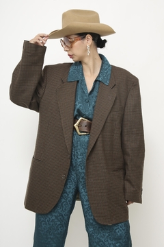 Blazer xadrez marrom renner vintage - comprar online