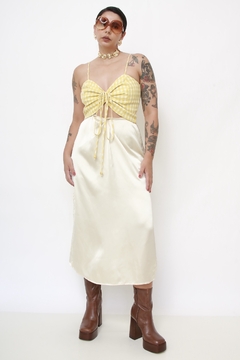 Top xadrez vicky amarelo - comprar online