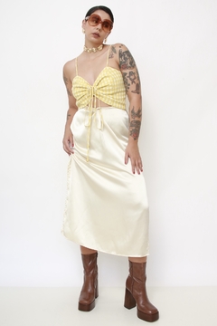 Top xadrez vicky amarelo - loja online