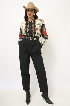 Camisa western preta dourado estampa - Capichó Brechó