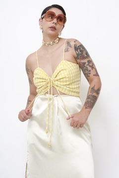 Top xadrez vicky amarelo - comprar online