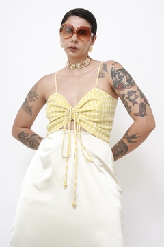Top xadrez vicky amarelo - loja online