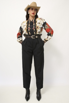 Imagem do Camisa western preta dourado estampa