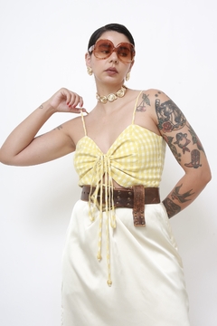 Top xadrez vicky amarelo - Capichó Brechó