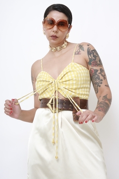 Top xadrez vicky amarelo - comprar online