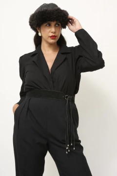 Cinto preto camurça franjas - Capichó Brechó