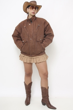 Jaqueta marrom forro matelasse bomber - comprar online