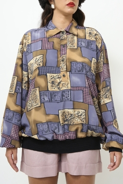 Blusa roxa estampa pala - Capichó Brechó