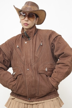 Jaqueta marrom forro matelasse bomber - comprar online