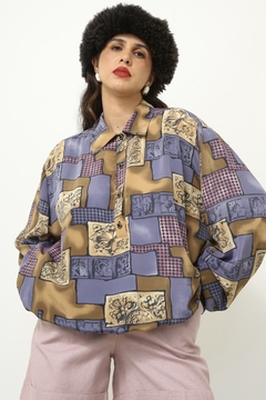 Blusa roxa estampa pala - Capichó Brechó