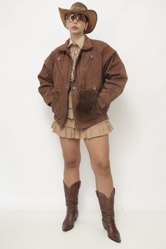Jaqueta marrom forro matelasse bomber - comprar online