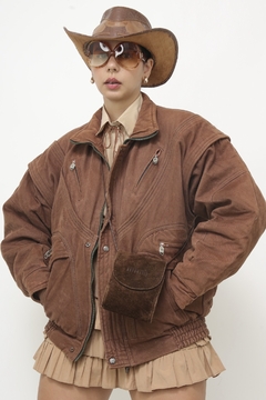 Jaqueta marrom forro matelasse bomber - comprar online