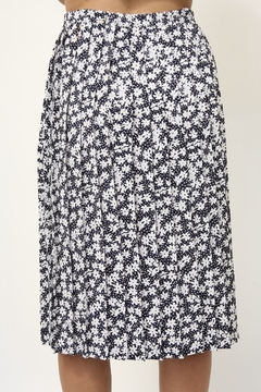 Conjunto BLUSA + SAIA flores marinho