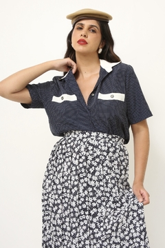 Camisa poa vintage nave na internet