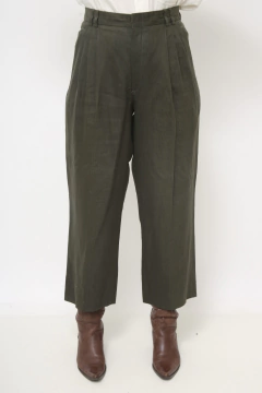 Calça verde 100% linho - comprar online