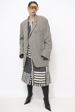 Blazer xadrez oliva lã 100% lã - Capichó Brechó