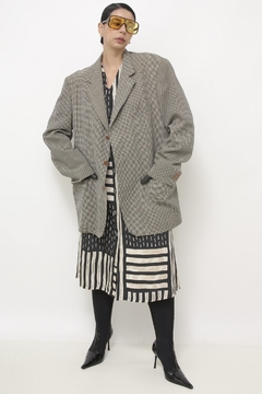 Blazer xadrez oliva lã 100% lã