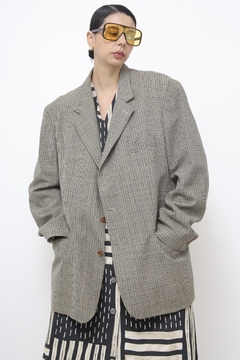 Blazer xadrez oliva lã 100% lã - loja online