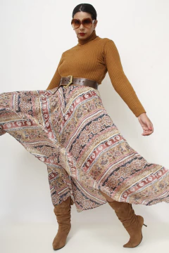 Imagem do Saia midi 100% seda estampada