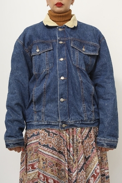 Jaqueta jeans forro algodão gola cotele vintage na internet
