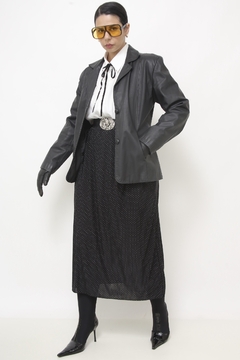 Blazer couro preto classico - Capichó Brechó