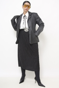 Blazer couro preto classico na internet