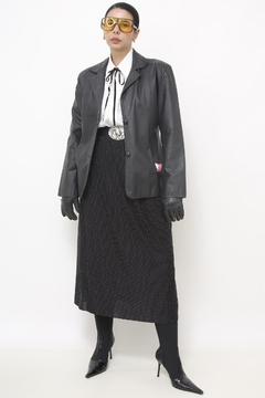 Blazer couro preto classico na internet
