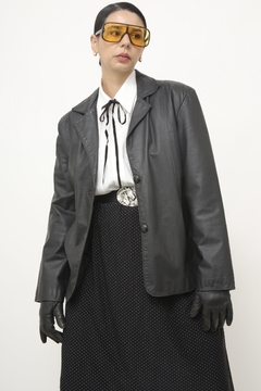 Blazer couro preto classico - comprar online