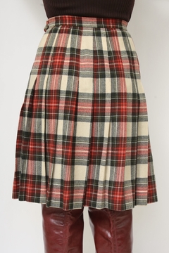 Saia KIlt 100% lã forrada vermelha - Capichó Brechó