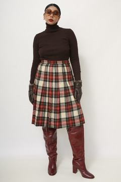 Saia KIlt 100% lã forrada vermelha