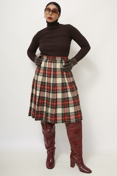 Saia KIlt 100% lã forrada vermelha - comprar online