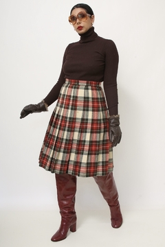 Saia KIlt 100% lã forrada vermelha