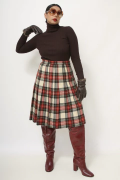 Saia KIlt 100% lã forrada vermelha - Capichó Brechó