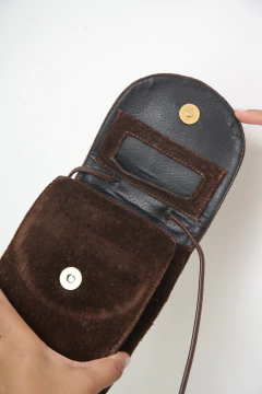 Bolsa marrom 100% couro camurça