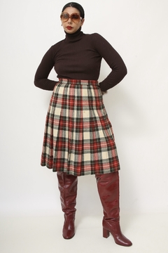 Saia KIlt 100% lã forrada vermelha na internet