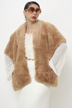 Estoula de pele com bolso forrada vintage - comprar online