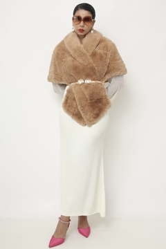 Estoula de pele com bolso forrada vintage - loja online